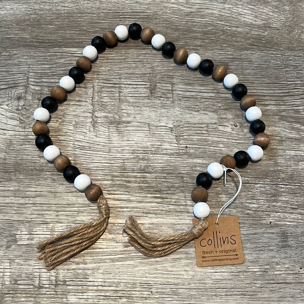 NWT Collins Black/ Brown/ White Bead Decor